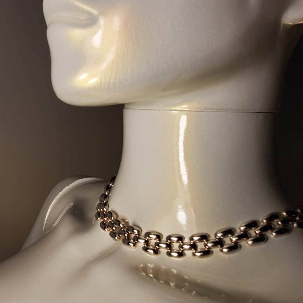 SEMIPRECIOUS VINTAGE: SS PANTHER LINK CHOKER